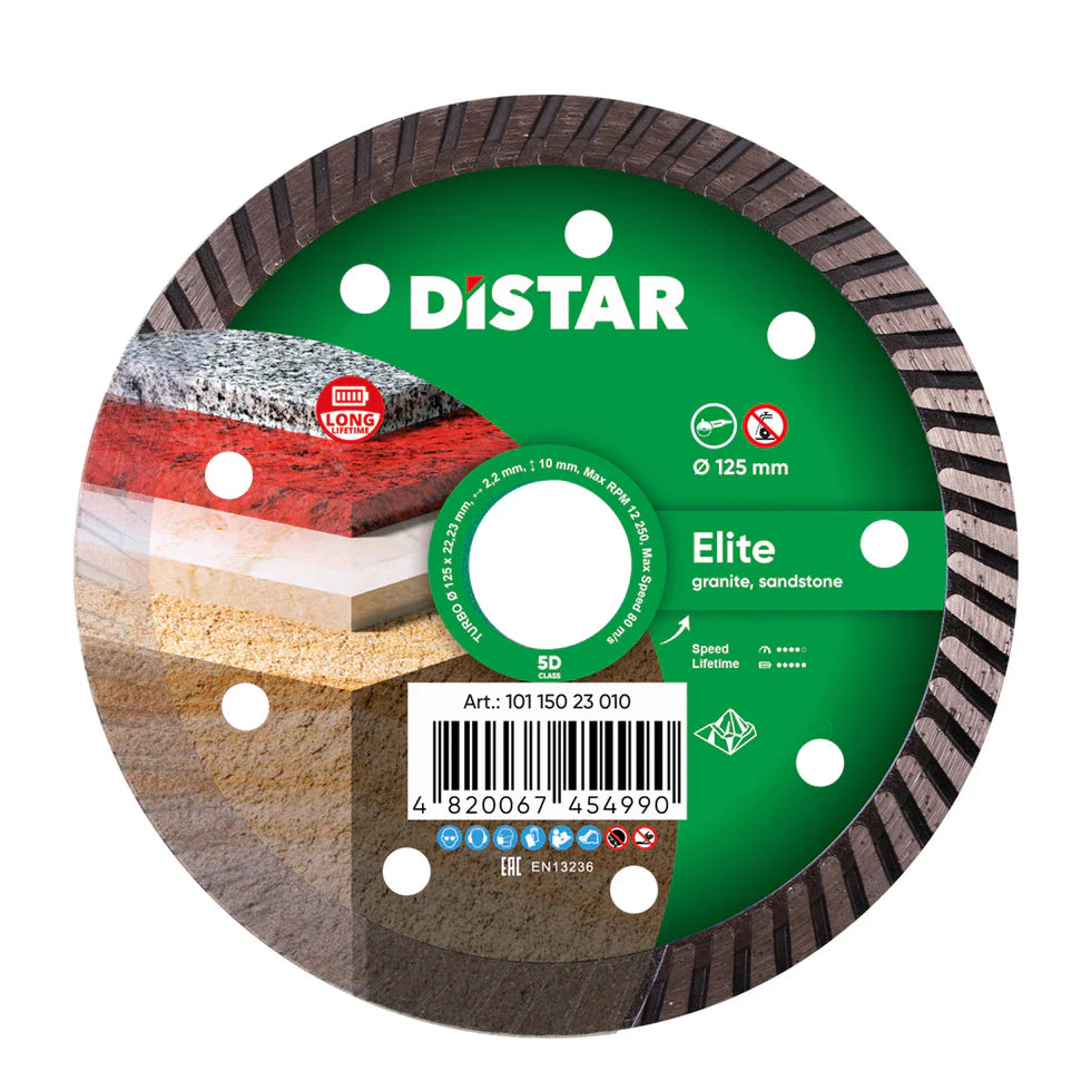 DiStar Elite Turbo Diamond Blade 4.57 for Colored Granite Fast, Long-Lasting Cuts - side view