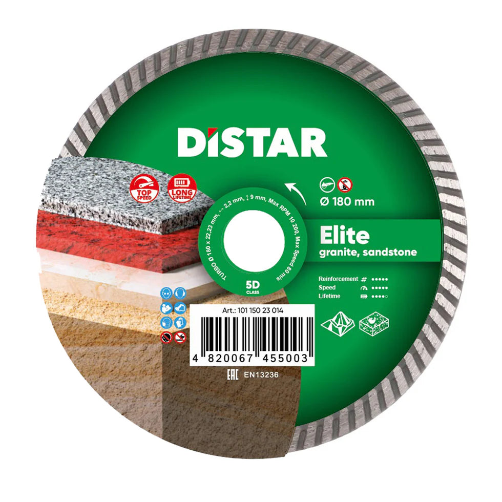 DiStar Elite Turbo Diamond Blade 4.57 for Colored Granite Fast, Long-Lasting Cuts - in use
