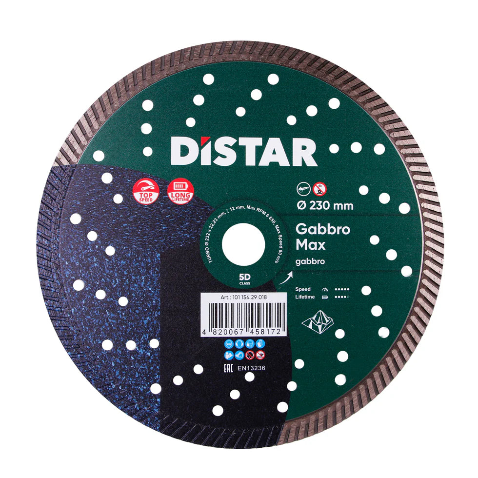 DiStar Gabbro Max Turbo 9" Diamond Blade – High-Performance Cutting for Black Granite & Stone