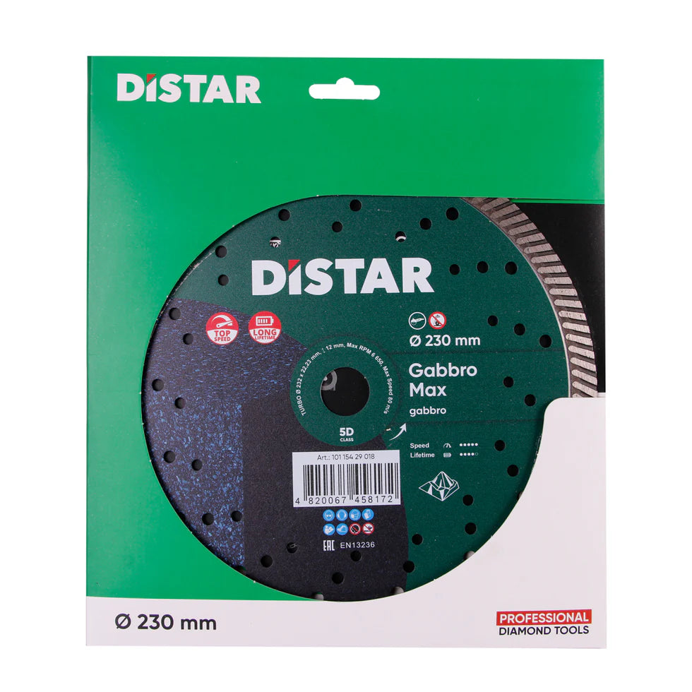 DiStar Gabbro Max Turbo 9" Diamond Blade – High-Performance Cutting for Black Granite & Stone