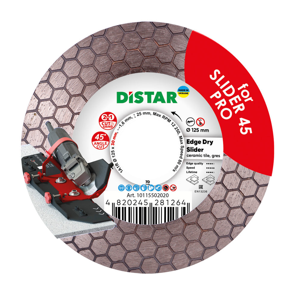 DiStar Edge Dry Slider Diamond Blade 5" – 45° Dry Cutting Blade for Ceramic & Porcelain