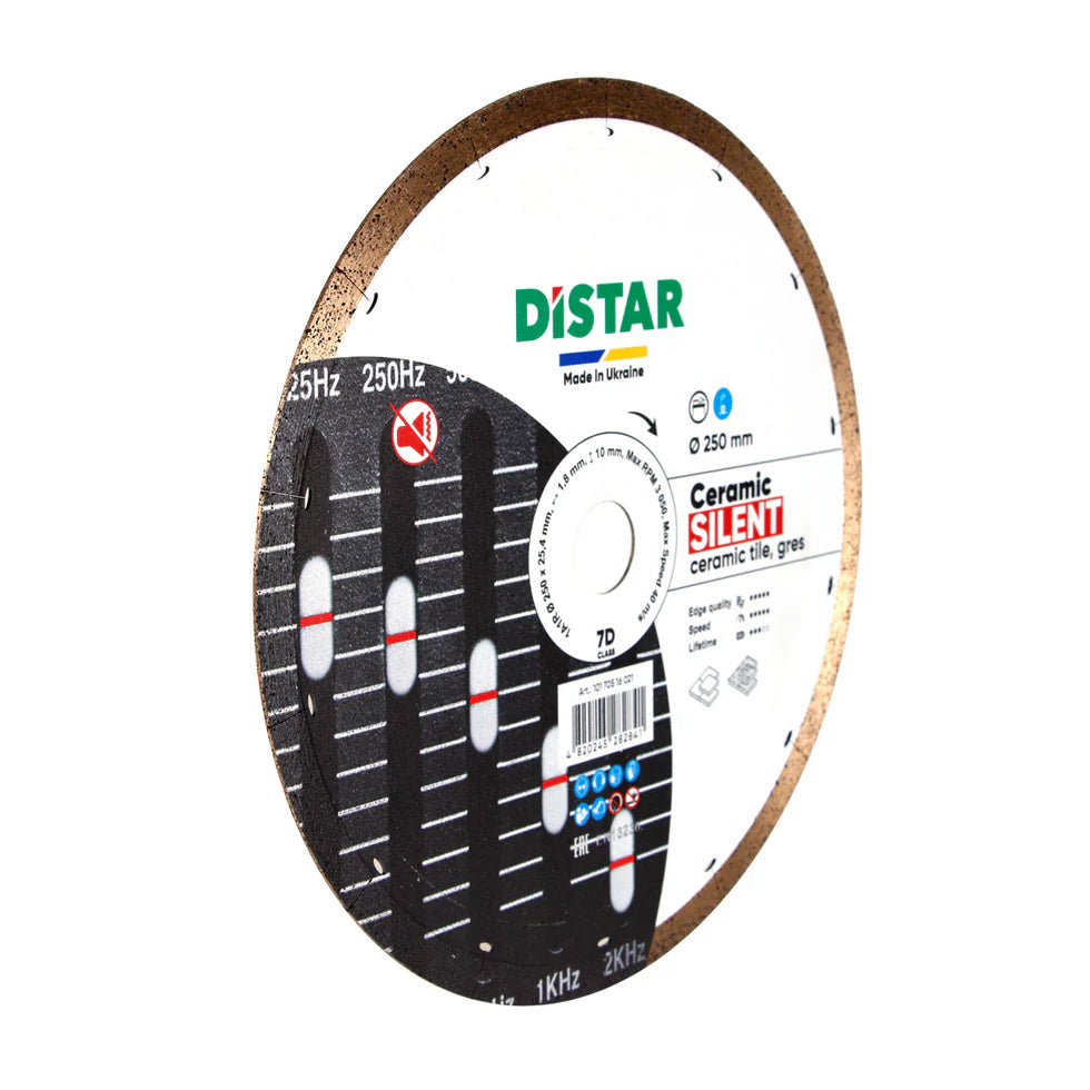 DiStar Ceramic Silent 8"–10" Diamond Blade – Low-Noise Cutting for Porcelain Gres