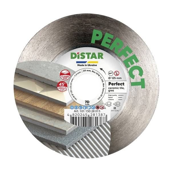 DiStar Perfect Diamond Blade 4.5" & 5" – Ultra-Clean Cutting for Ceramic & Porcelain Tile