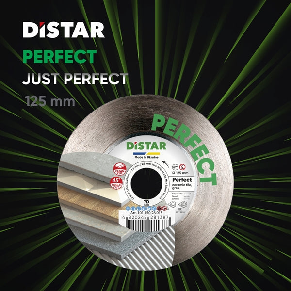 DiStar Perfect Diamond Blade 4.5" & 5" – Ultra-Clean Cutting for Ceramic & Porcelain Tile