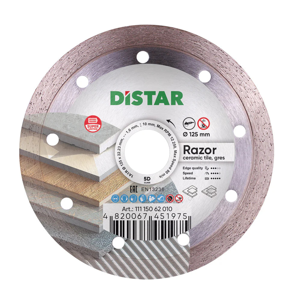 DiStar Razor 5" Diamond Blade for Ceramic & Porcelain – Smooth, Chip-Free Cutting