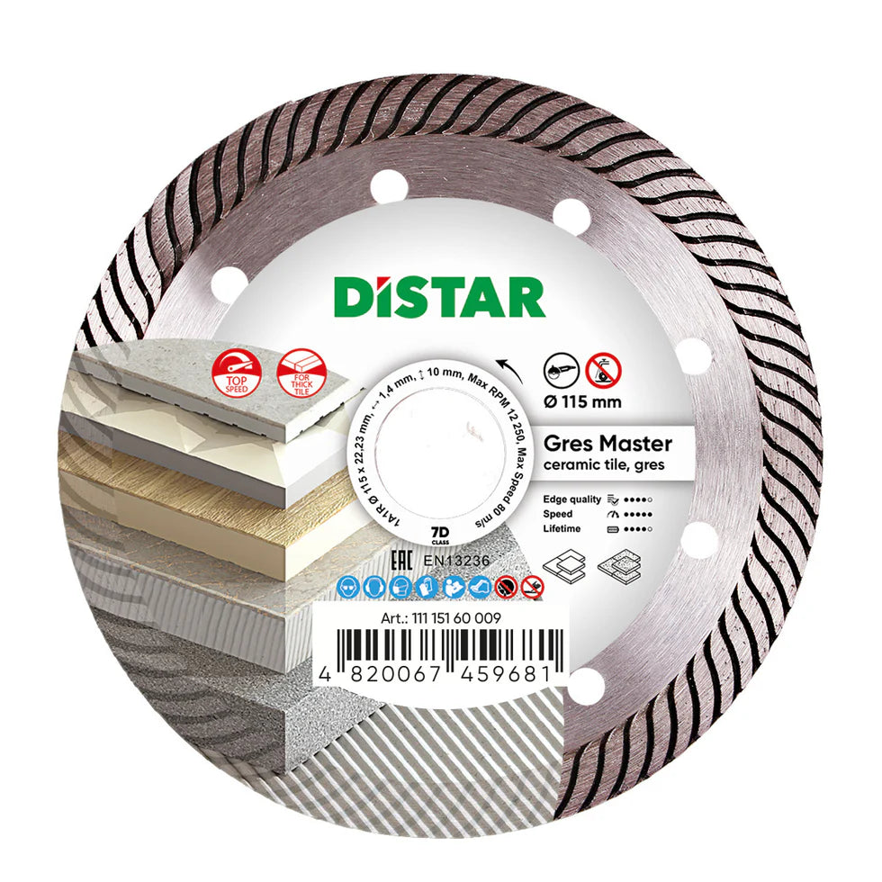 DiStar Gres Master 4.5"–5" Diamond Blade – Fast Cutting for Thick Porcelain Gres & Ceramic Tile