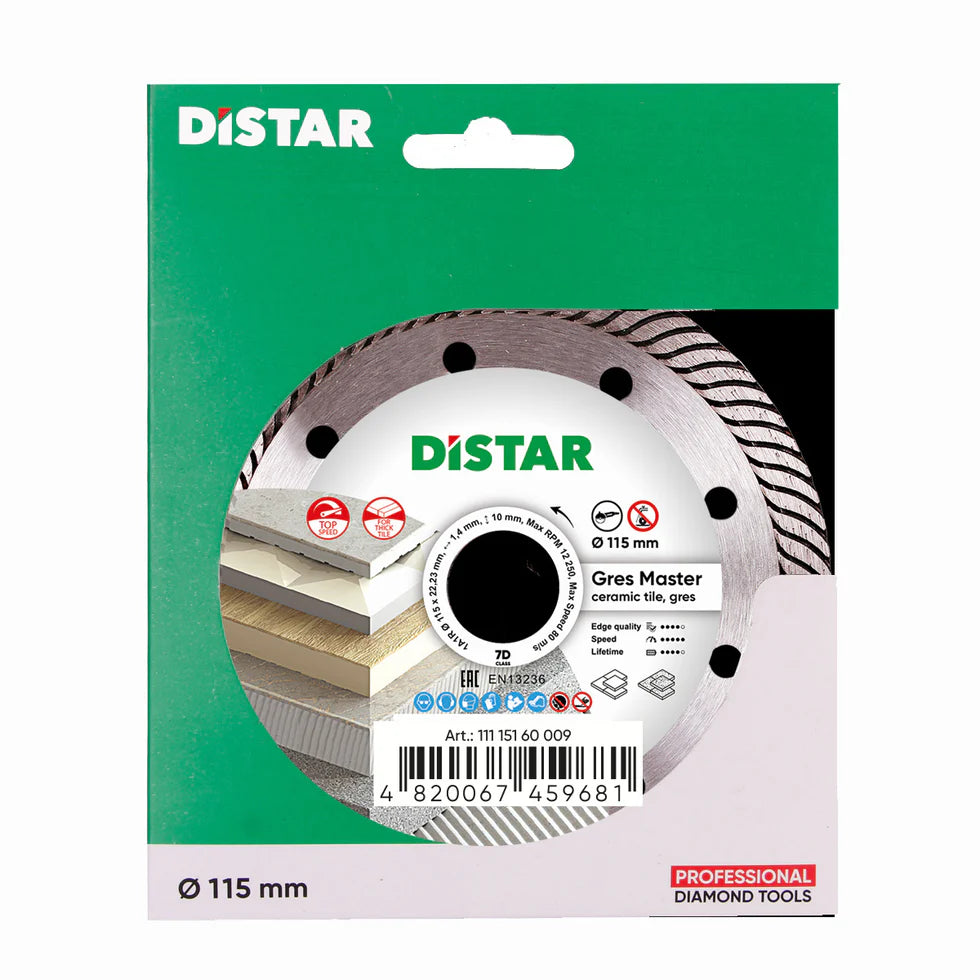 DiStar Gres Master 4.5"–5" Diamond Blade – Fast Cutting for Thick Porcelain Gres & Ceramic Tile
