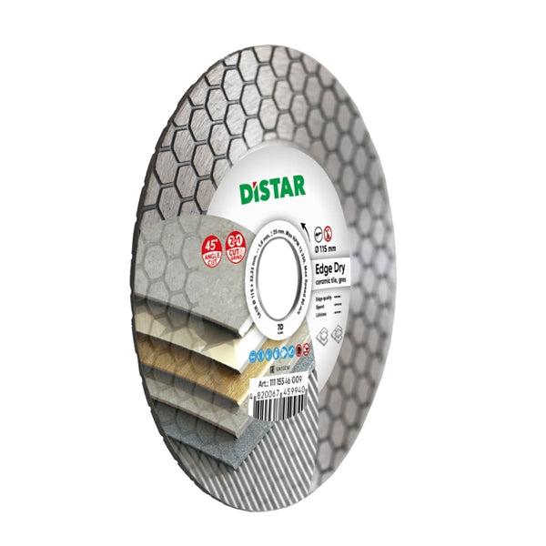 DiStar Edge Dry Diamond Blade 4.5"–5" – 45° Dry Tile Cutting Blade for Ceramic & Porcelain