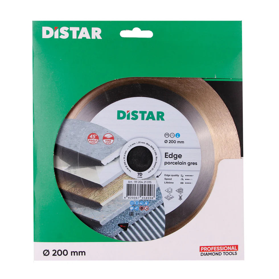 DiStar Edge Diamond Blade 7"–10" – Precision 45° Tile Cutting Blade for Ceramic & Porcelain