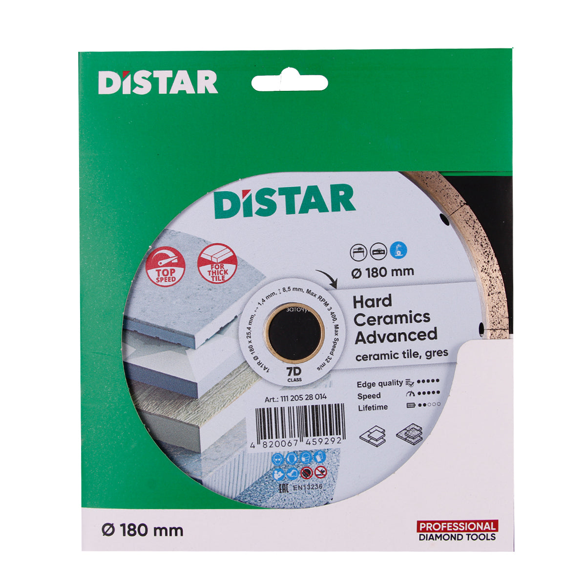 DiStar Hard Ceramics Advanced Diamond Blade 7"–14" – Thick Porcelain & Dekton Cuts