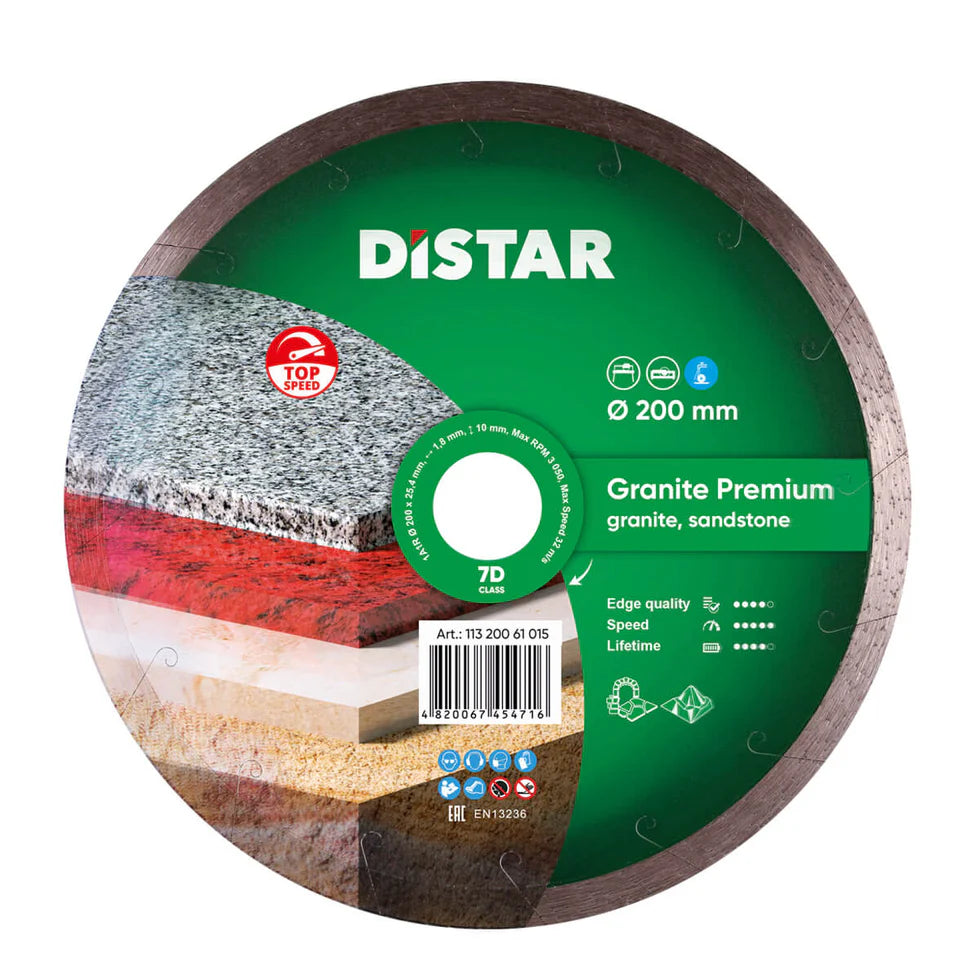 DiStar Granite Premium Diamond Blade 5"–16" – Wet Cutting for Granite, Marble & Stone