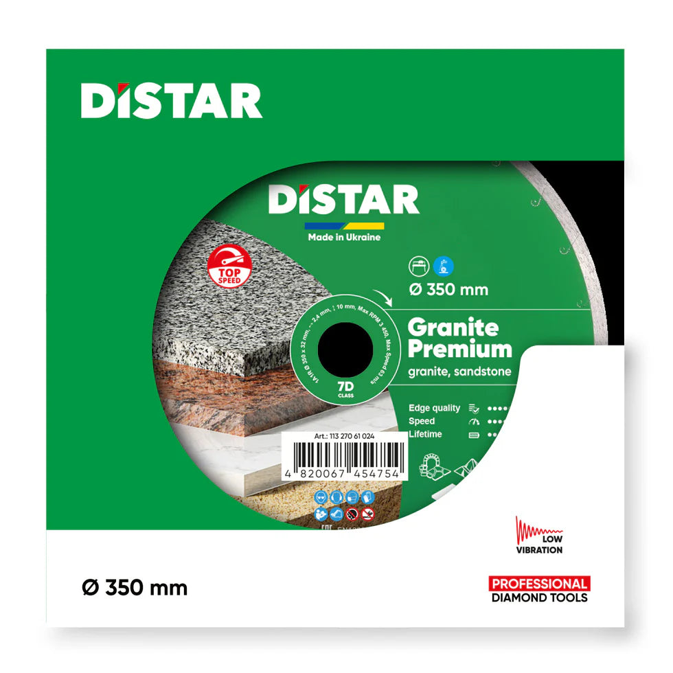 DiStar Granite Premium Diamond Blade 5"–16" – Wet Cutting for Granite, Marble & Stone