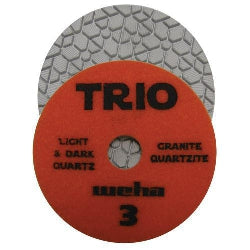 Weha 4“ Trio 3 Step White Hybrid Diamond Polishing Pads - WET