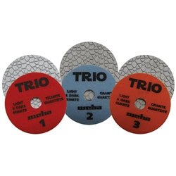 Weha 4“ Trio 3 Step White Hybrid Diamond Polishing Pads - WET