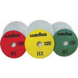 Weha 4”3 Step Hybrid Diamond Polishing Pads - WET/DRY