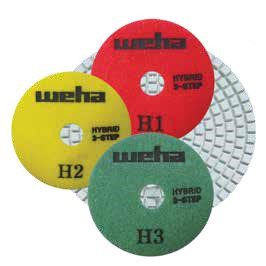 Weha 4”3 Step Hybrid Diamond Polishing Pads - WET/DRY