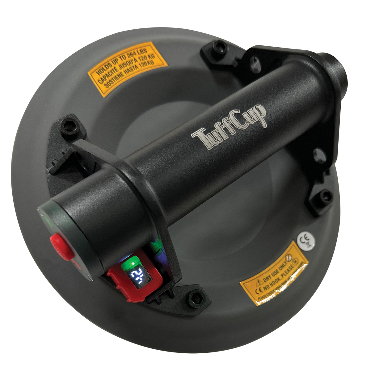 Tenax TuffCup Titan 8" LED Battery Powered Vacuum Cup for Granite and Glass