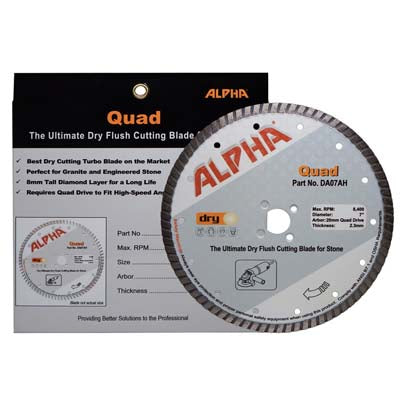 Alpha Quad - The Ultimate Dry Flush Cutting Blade for Stone Fabricators