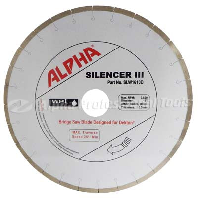 Alpha Professional Tools Silencer RZ 16 Inch 60mm Bridge Saw Blade - close-up detail