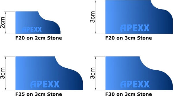 APEXX™ Segmented Pos.0 Router Bits Shape F (Ogee) Segmented Router Bits