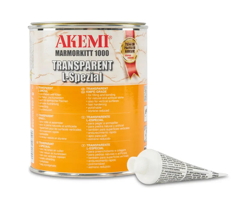 Akemi Marble Filler 1000 Transparent L-Special 1 kg. - Knife-Grade Polyester Adhesive