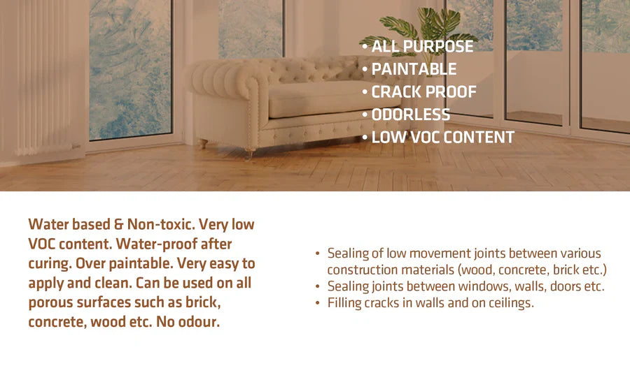 Kraken Bond Premium Siliconized Caulk Sealant - 300 ml 10.1 Fl Oz White