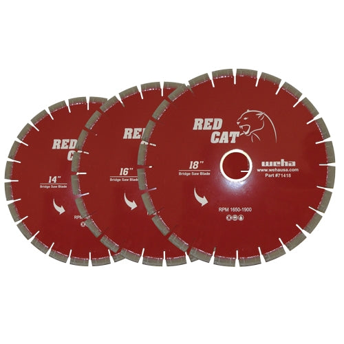 Weha USA Red Cat Diamond Bridge Saw Blade for Granite, Quartz, Quartzite, Marble