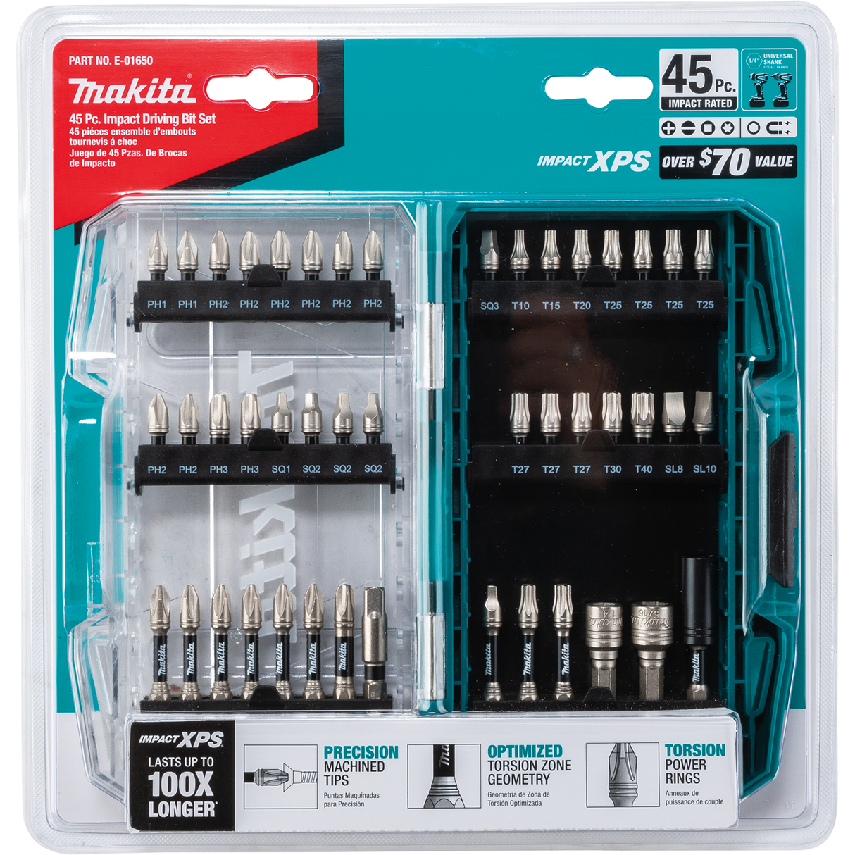 Makita Impact XPS® 45 Pc. Impact Bit Set (E-01650)
