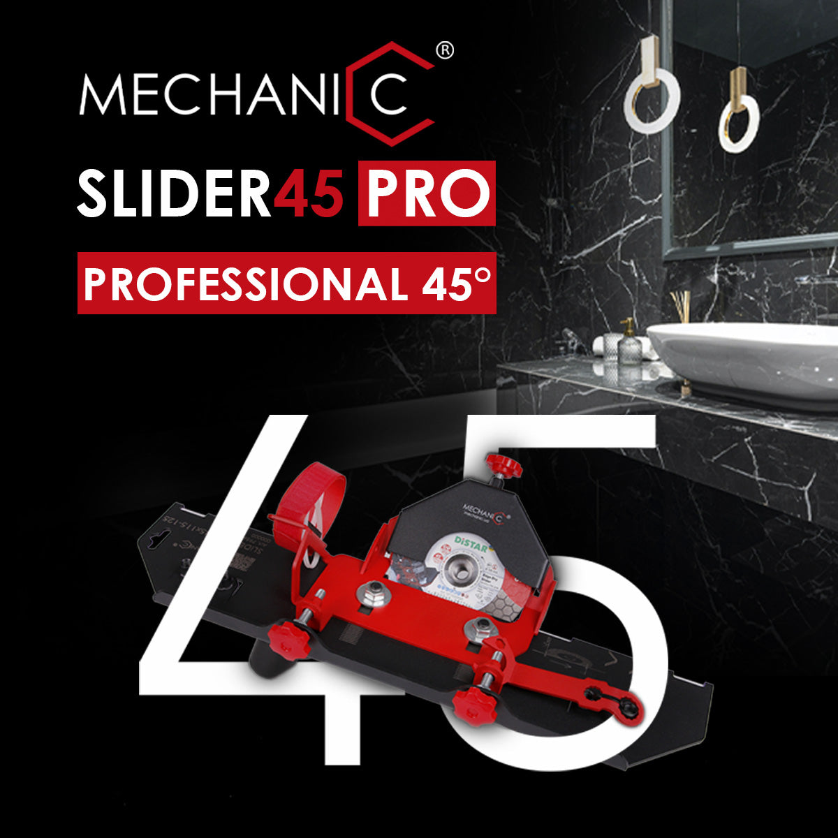 Mechanic SLIDER 45 PRO 2.0 Cutting Guard with DiStar Edge Dry 5" Diamond Blade for Jolly Edges