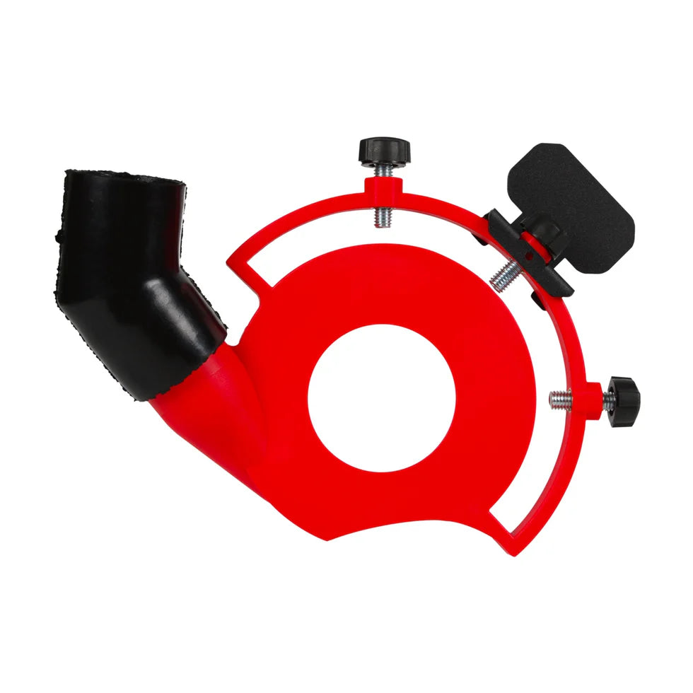 Mechanic EdgeDUSTER Cutting Guard 4.55 Dust-Free Polishing & Grinding Attachment for Angle Grinders - in use