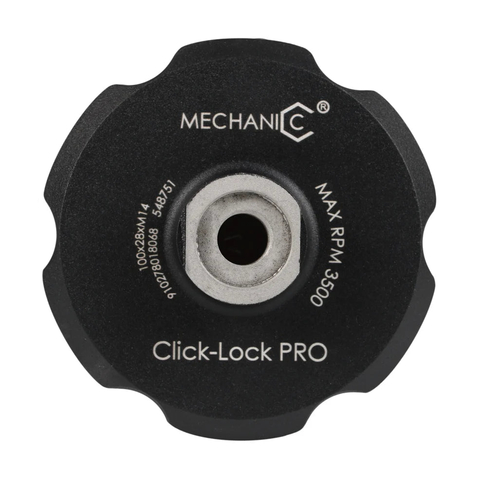 Click-Lock PRO 4 Magnetic Pad Holder Quick Change System for Angle Grinder Polishing - in use
