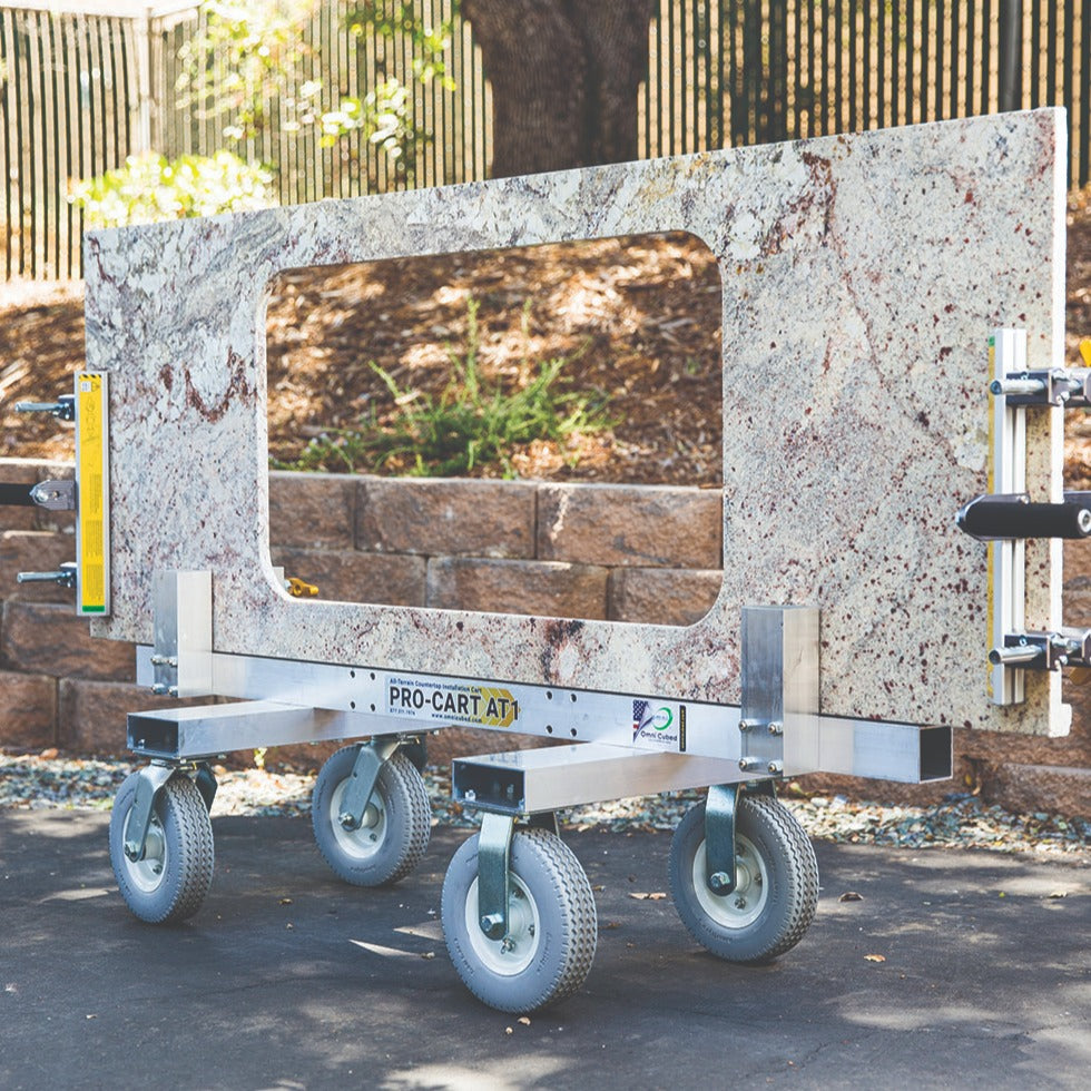 Omni Cubed Pro-Cart AT1 750 lb All-Terrain Slab Cart - in use