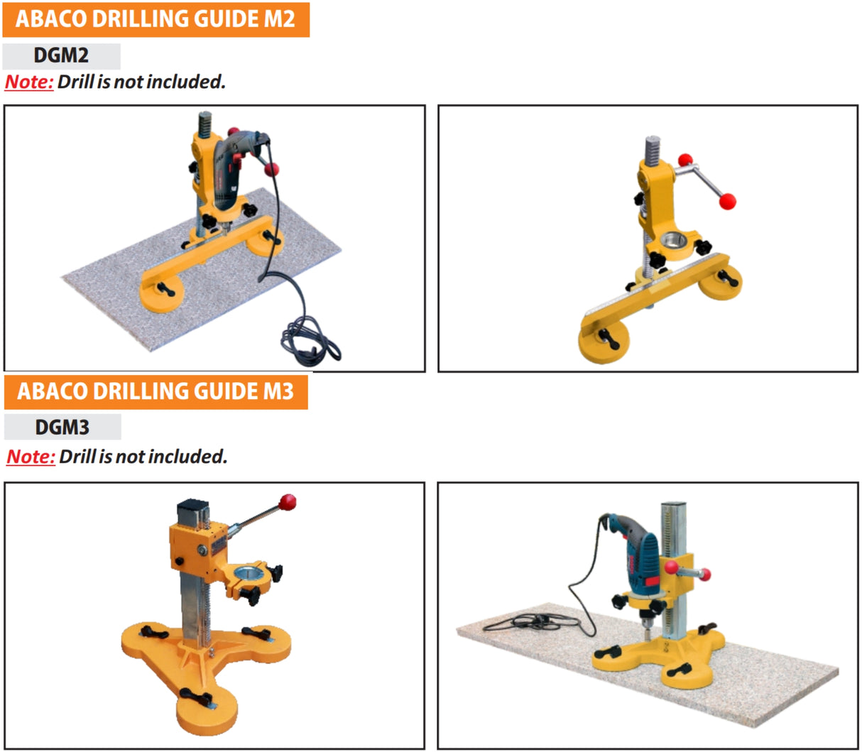 ABACO DRILLING GUIDE - DGM2; DGM3 — application