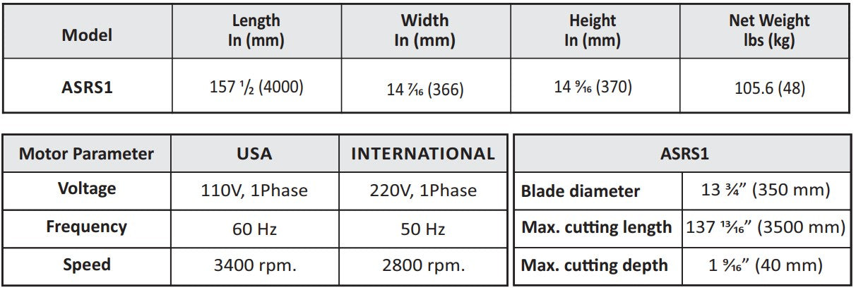 ABACO STONE RAIL SAW - ASRS1 — feature