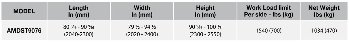ABACO MULTI ADJUSTABLE DROPSIDE TRUCK A-FRAME - AMDST9076 — packaging