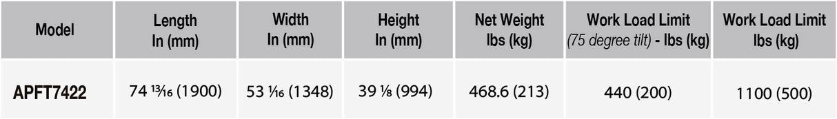 ABACO DUAL POLISHED FLIP TABLE - APFT7422 — packaging
