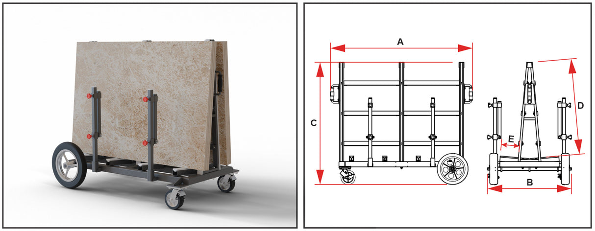 ABACO DOUBLE SIDED SLAB BUGGY - DSBG2640 — feature
