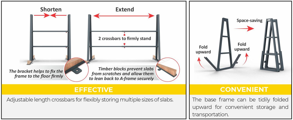 ABACO FOLDING ADJUSTABLE GIANT A-FRAME - FAGA078 — application