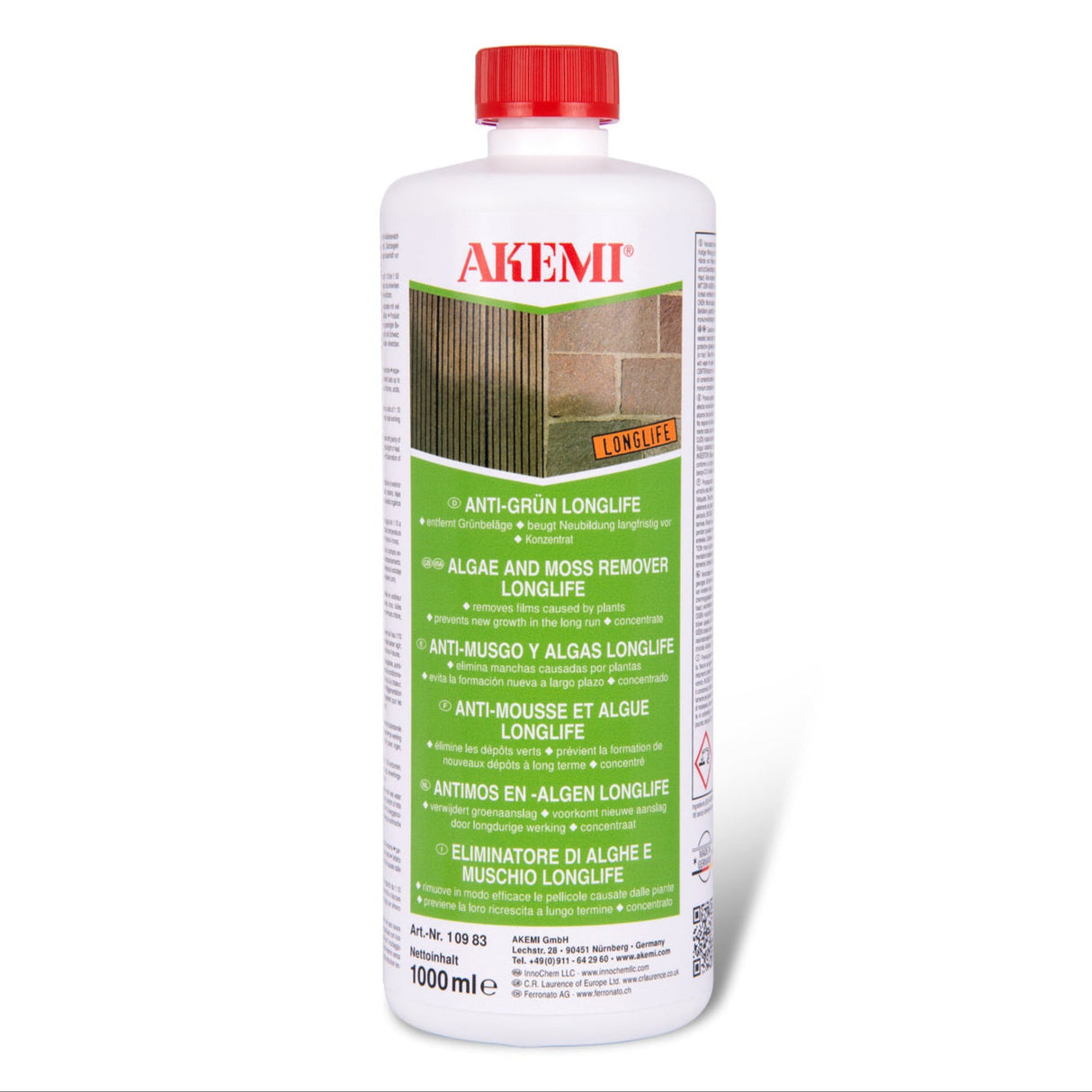 Akemi Algae and Mildew Remover LONGLIFE 1 Liter - Extended Protection