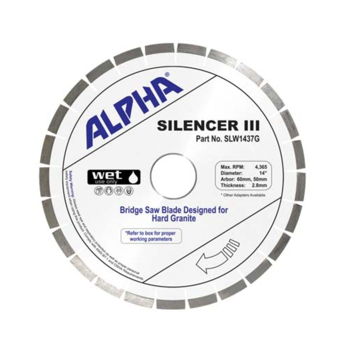 Alpha Silencer III Granite Bridge Saw Blade