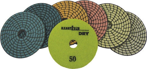 Weha 4 inch Spiral DRY Diamond Polishing Pad for Granite No Water Needed - close-up detail