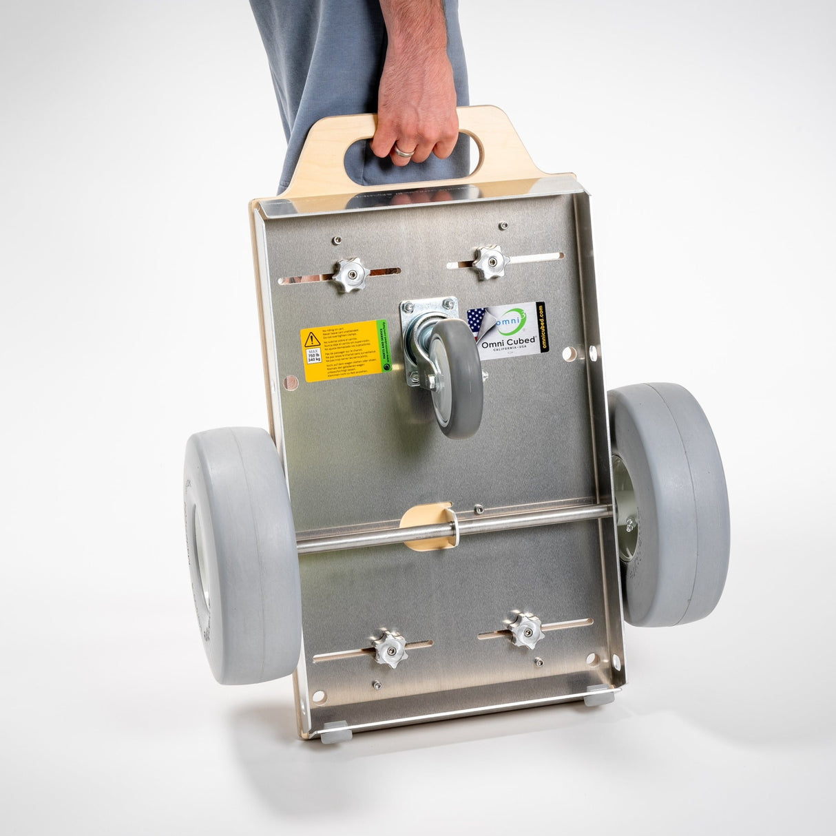 Omni Cubed EZ Glide Glass Dolly 750 lb Precision Glass Transport Dolly - in use