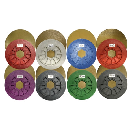 Tenax 5 Snail Lock Automated Edge Full Bullnose Polishing Wheel - close-up detail