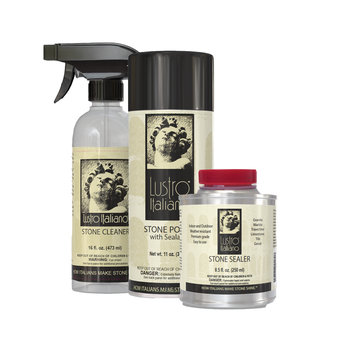 Tenax Lustro Italiano Reseal Kit for Natural Stone Surfaces