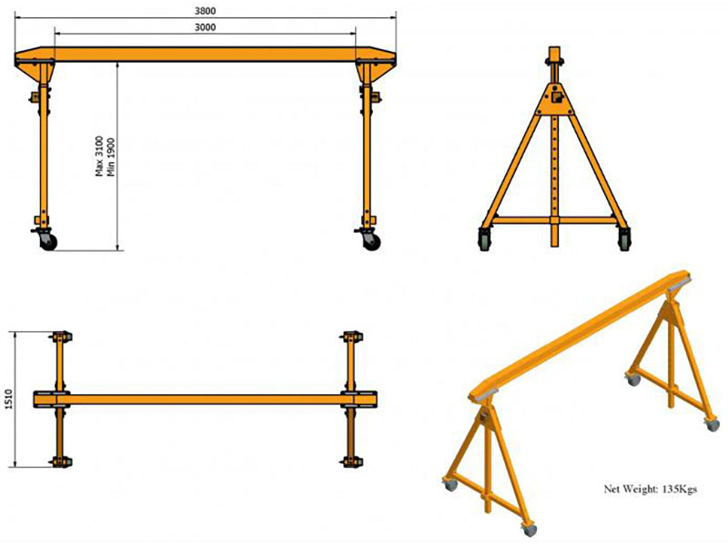 Aardwolf Portable Gantry Crane AGC1000