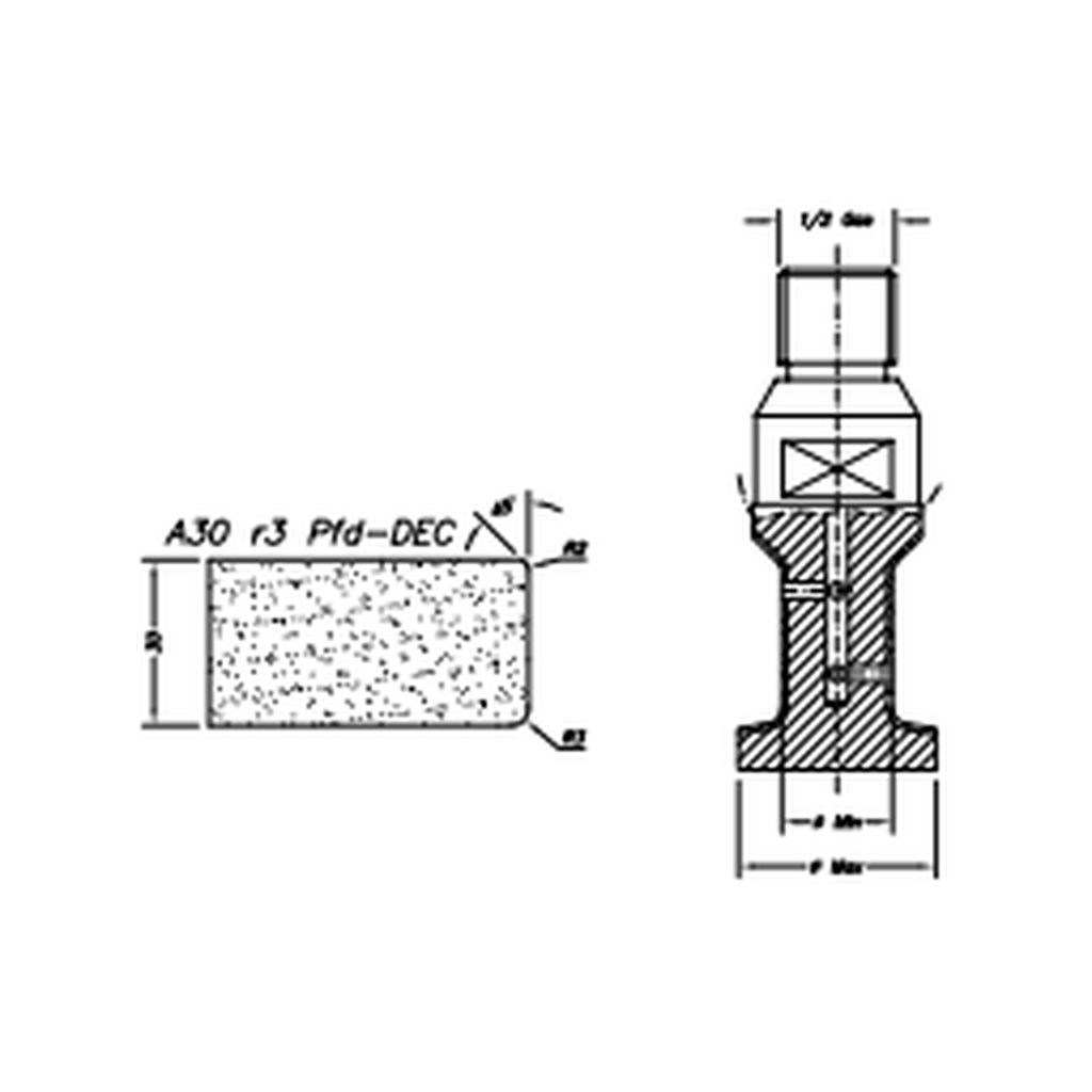 Marmo Elettromeccanica A30 r3 PFD DEC Eased Edge (Round Edge) - 30mm Diamond Profiling Wheel - Line 20 CNC 1/2 Gas Sinkhole Polished Face Down Closed Profile