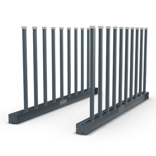 Pole For Slab Racks-Without Rubber Lining (50X50X1500Mm)-Black Rubber Cap — Shown installed on Abaco Slab Rack SRK010