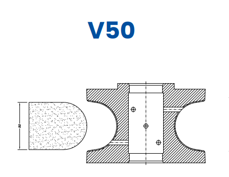 V50(50mm Full Bullnose - Line 60 (Bore 35))