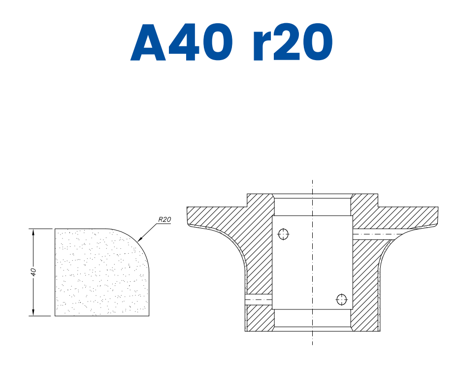 A40 r20 (40mm Half Bullnose - Line 60 (Bore 35))