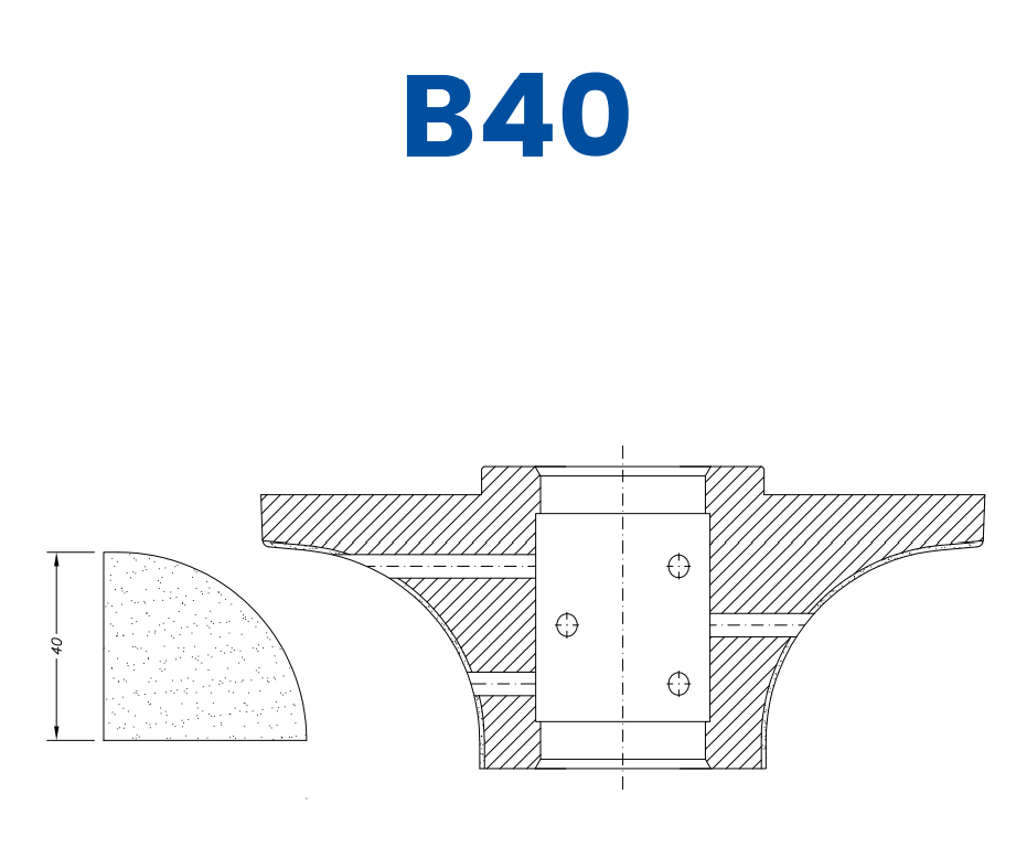 B40 (40mm Demi Bullnose - Line 60 (Bore 35))